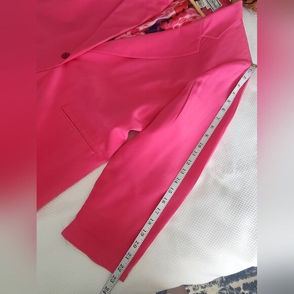 Diane Gilman Silk Pink Blazer Classic Notched Lapel - Picture 7 of 8